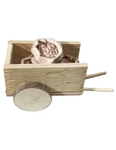 Wooden Cart with Plaster Sacks for 8 cm Nativity Figures