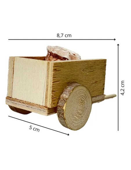 Wooden Cart with Plaster Sacks for 8 cm Nativity Figures