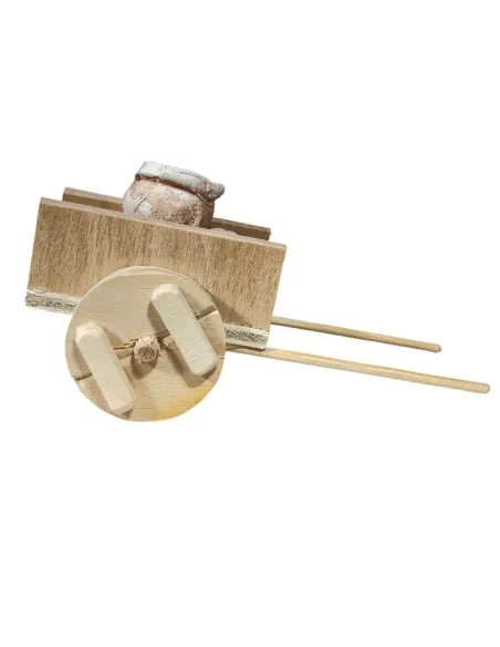 Wooden Cart with Plaster Sacks for 10–12 cm Nativity Figures