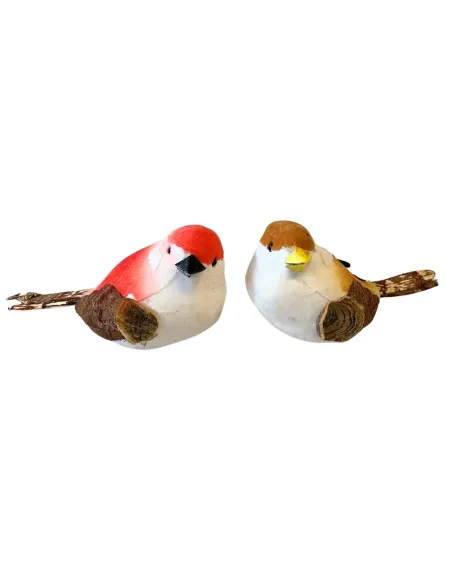 Set 2 uccellini in polistirene colori assortiti per statue da 50-60 cm