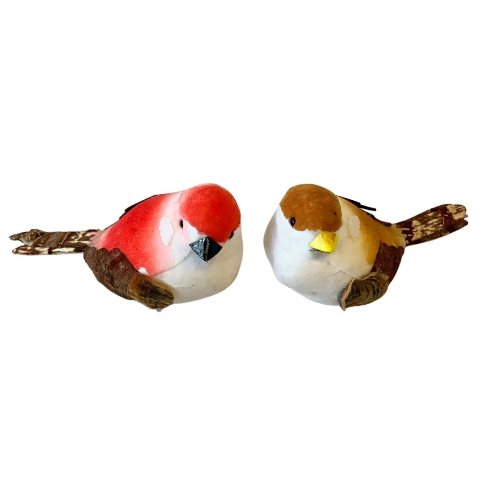 Set 2 uccellini in polistirene colori assortiti per statue da 50-60 cm