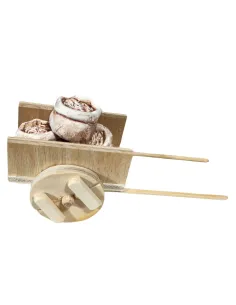 Wooden Cart with Plaster Sacks for 10–12 cm Nativity Figures