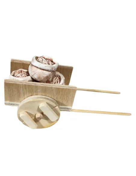 Wooden Cart with Plaster Sacks for 10–12 cm Nativity Figures