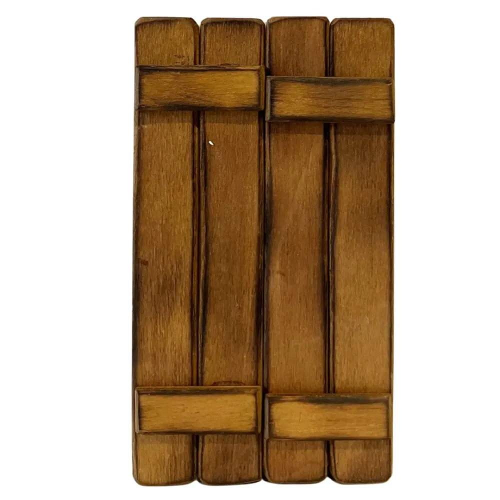 Double-door wooden gate for 12 cm Nativity figures