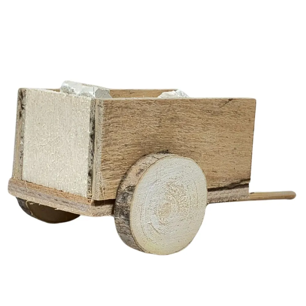 Wooden Cart with Stones for 8 cm Nativity Figures