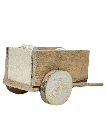 Wooden Cart with Stones for 8 cm Nativity Figures