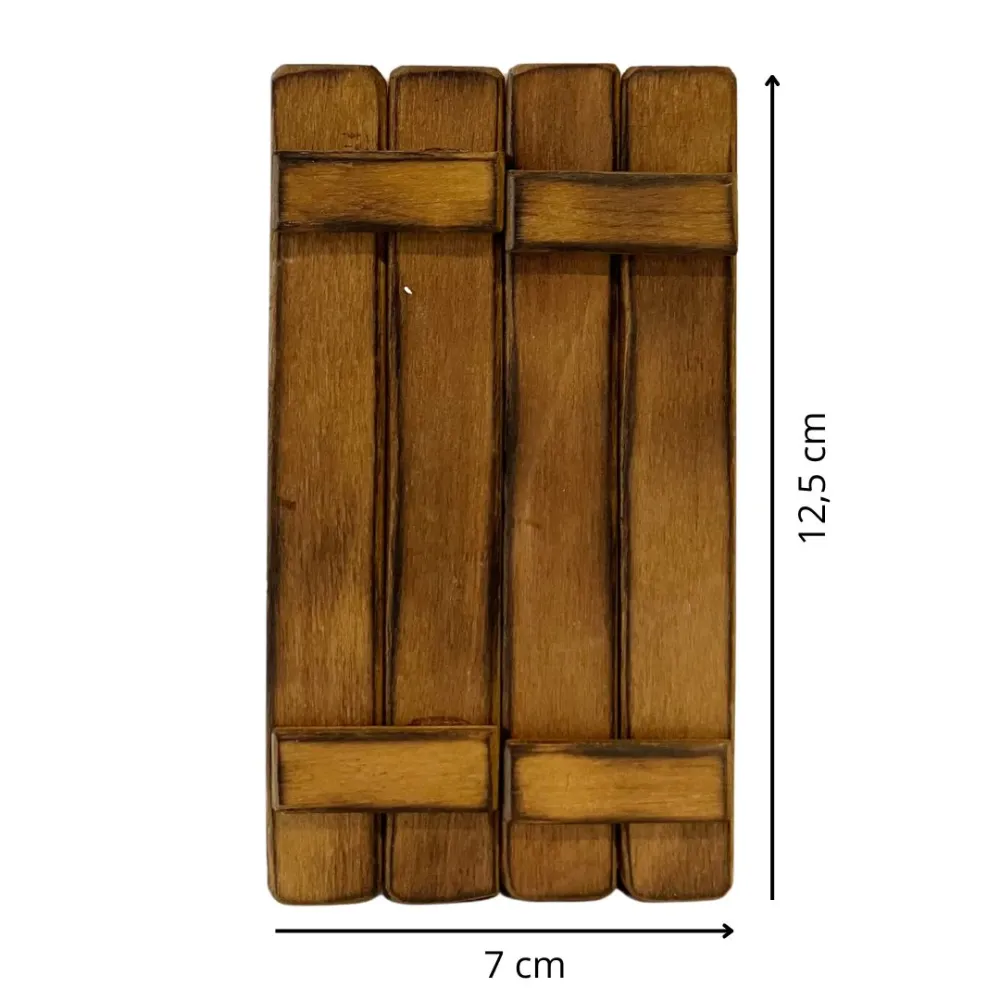 Double-door wooden gate for 12 cm Nativity figures