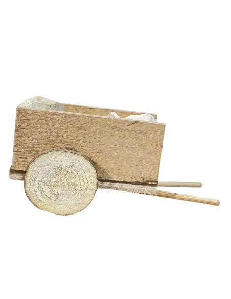 Wooden Cart with Stones for 8 cm Nativity Figures