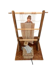 Animated Traditional Weaver at a Vertical Loom - 30 cm 2