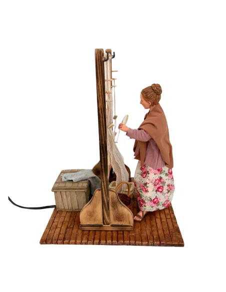 Animated Traditional Weaver at a Vertical Loom - 30 cm