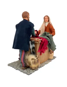 Animated Traditional Market Fabric Stall Scene - 30 cm 2