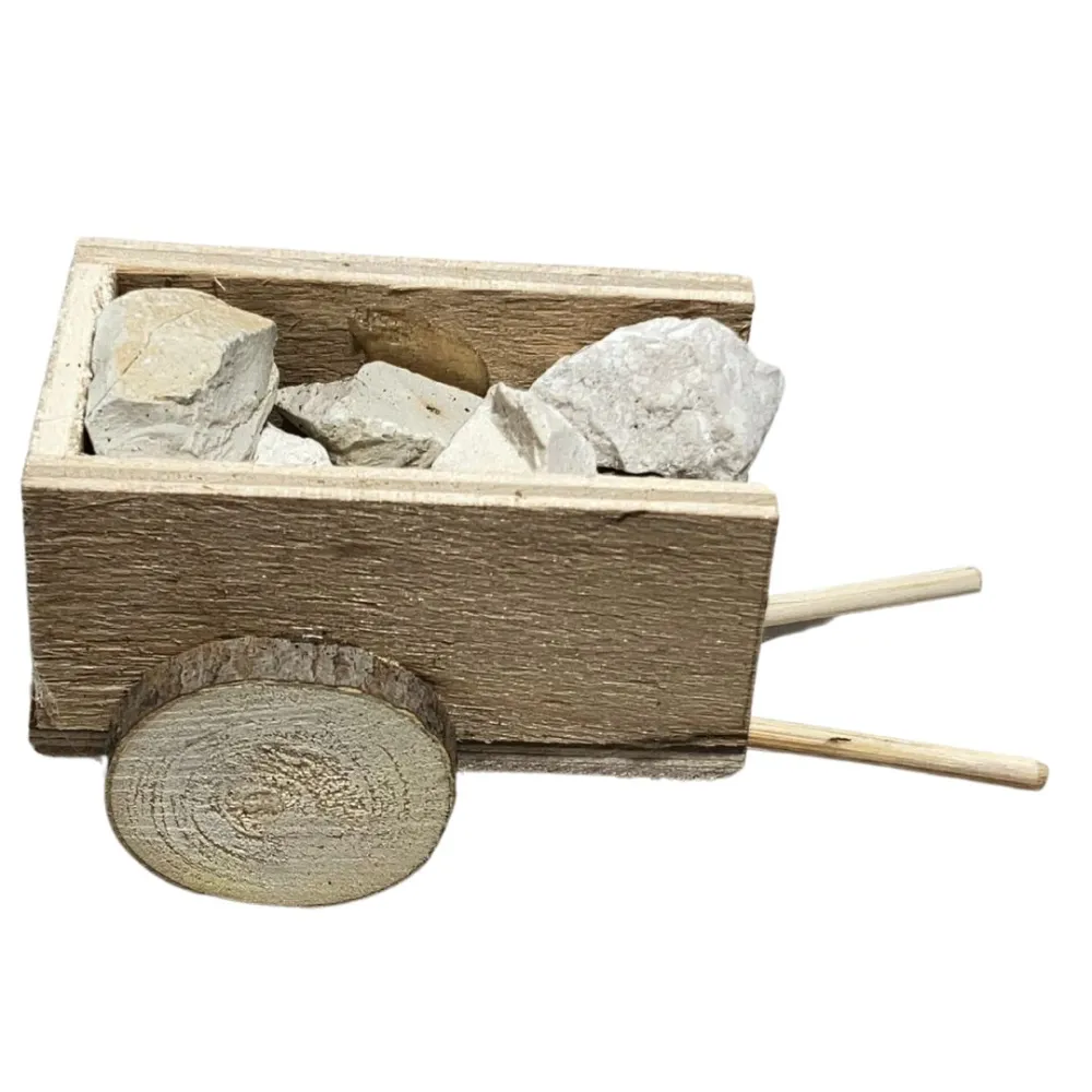 Wooden Cart with Stones for 8 cm Nativity Figures