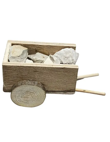 Carretto con pietre per statue da 8 cm