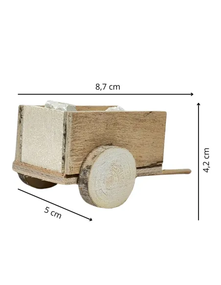 Wooden Cart with Stones for 8 cm Nativity Figures