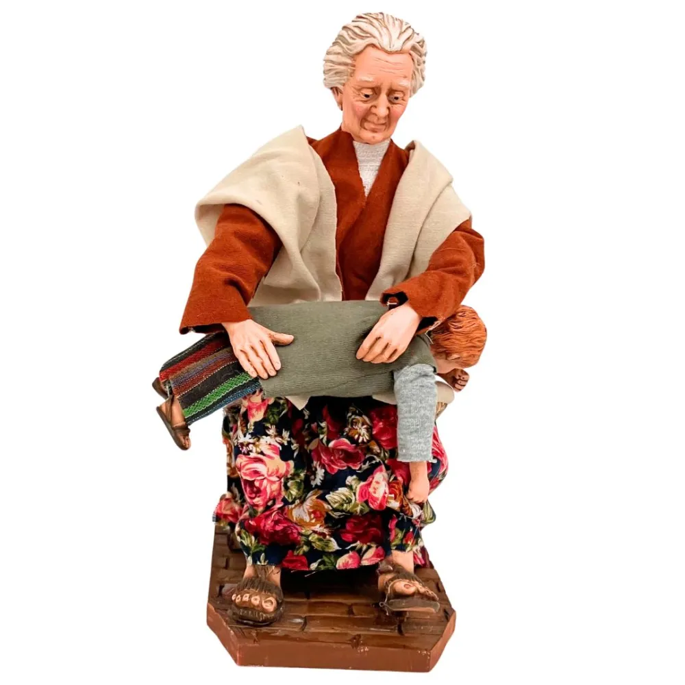 Animated Traditional Grandmother Spanking Her Grandson - 30 cm