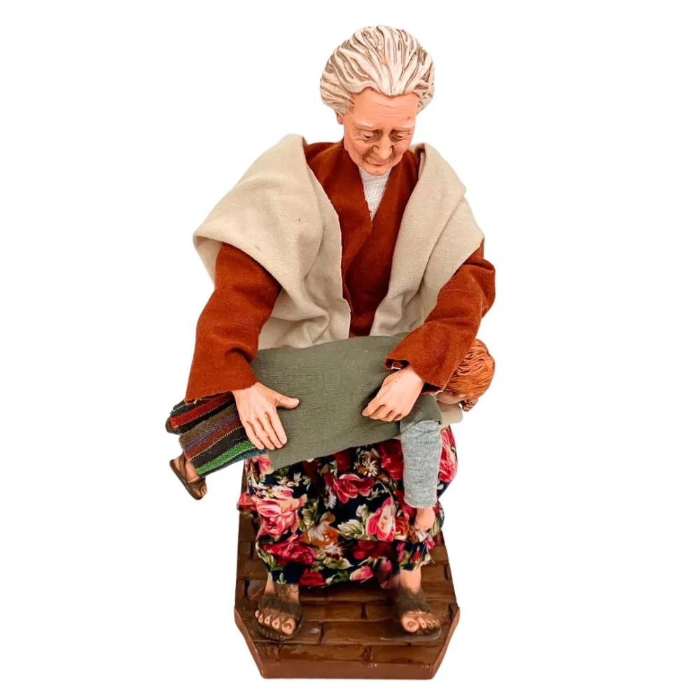 Animated Traditional Grandmother Spanking Her Grandson - 30 cm