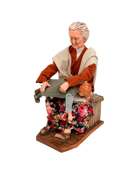 Animated Traditional Grandmother Spanking Her Grandson - 30 cm