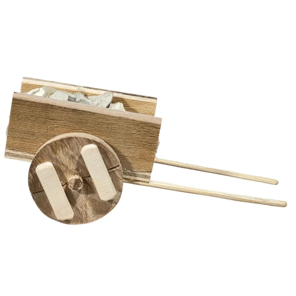 Wooden Cart with Stones for 10–12 cm Nativity Figures