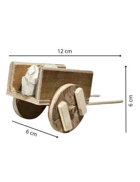 Wooden Cart with Stones for 10–12 cm Nativity Figures