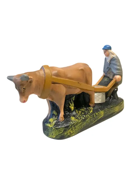 Contadino con bue per aratro serie 10 cm