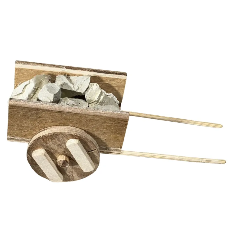 Wooden Cart with Stones for 10–12 cm Nativity Figures