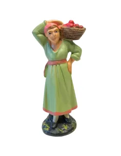 Donna con cesto frutta serie 15 cm