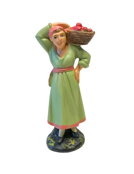 Donna con cesto frutta serie 15 cm