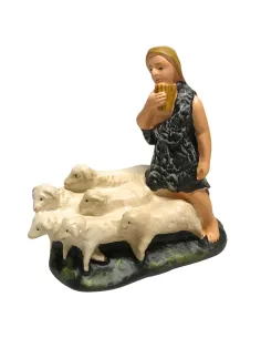 Pastore con gregge pecore serie 15 cm