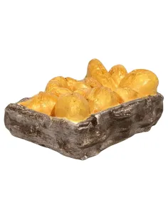 Cesto con pane in gesso per statue da 25-30 cm