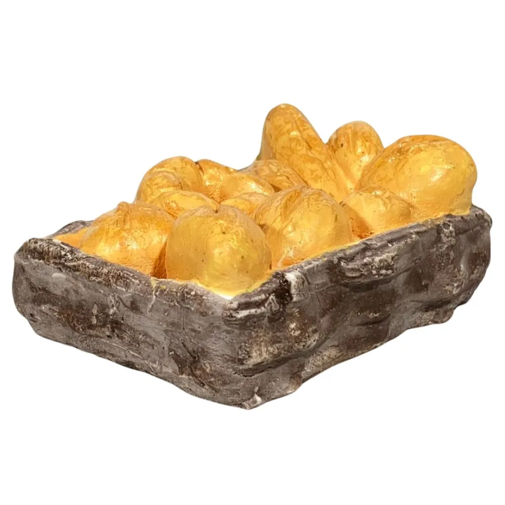 Basket with Plaster Bread for 25–30 cm Nativity Figures