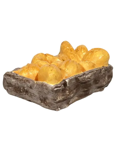 Cesto con pane in gesso per statue da 25-30 cm