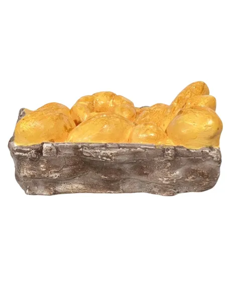 Basket with Plaster Bread for 25–30 cm Nativity Figures