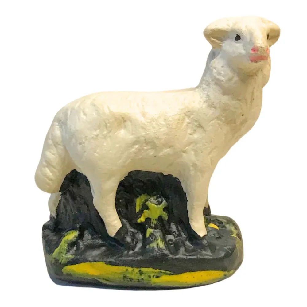 Set con 2 pecore e 2 montoni in gesso serie 15 cm