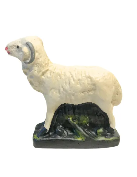 Set con 2 pecore e 2 montoni in gesso serie 15 cm