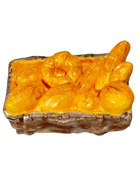 Basket with Plaster Bread for 25–30 cm Nativity Figures