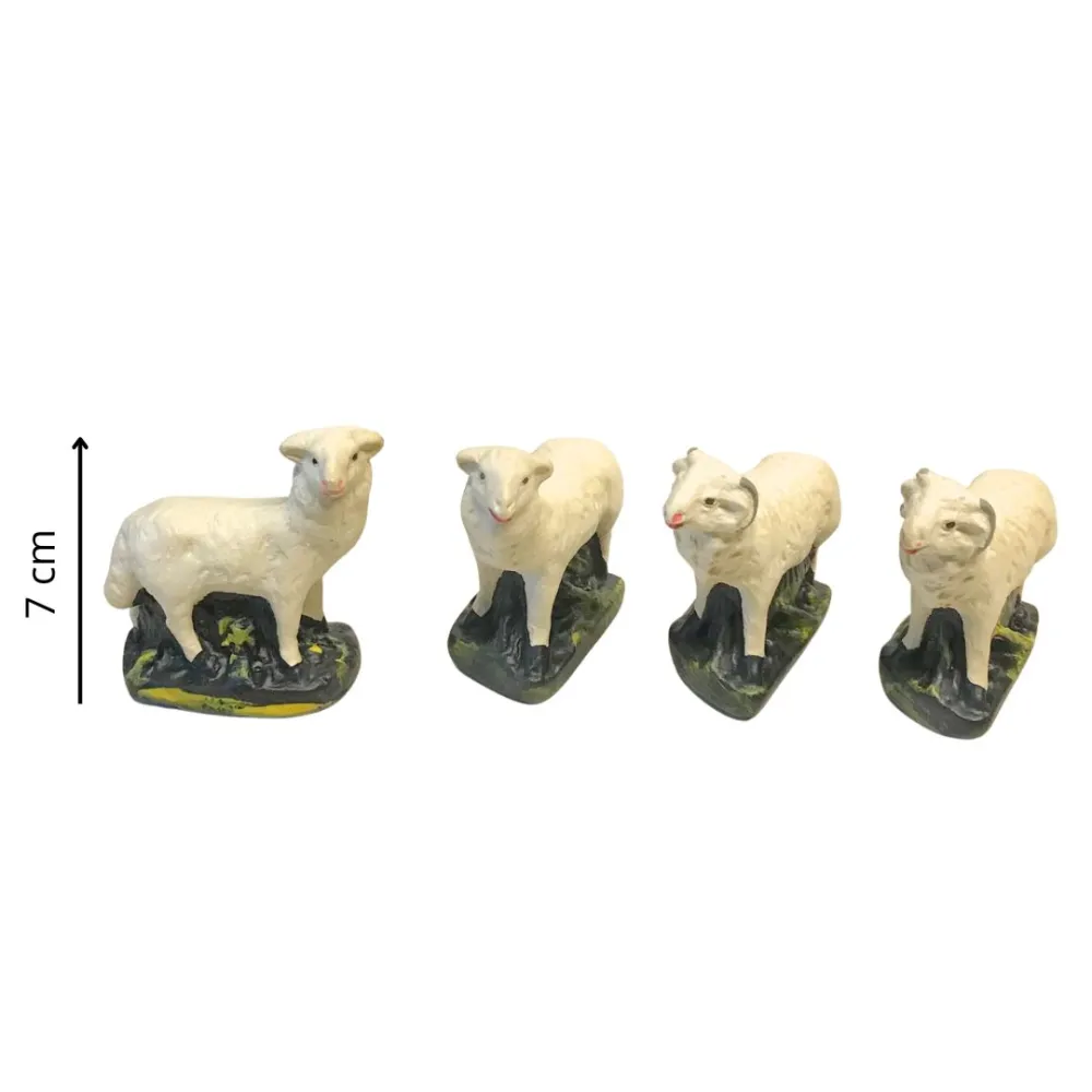 Set of 2 Sheep and 2 Rams for 15 cm Nativity Figures