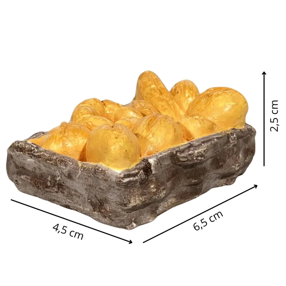 Basket with Plaster Bread for 25–30 cm Nativity Figures