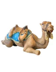 Cammello seduto bardato in resina per statue da 20 cm