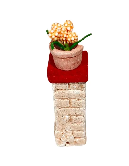 Set 2 colonne con fiori in gesso per statue da 8-10 cm