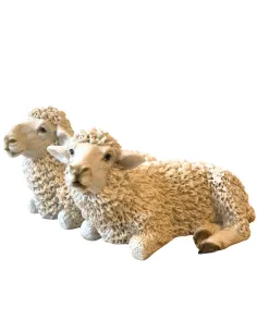Coppia di pecore in resina per statue da 20 cm 2