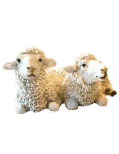 Coppia di pecore in resina per statue da 20 cm