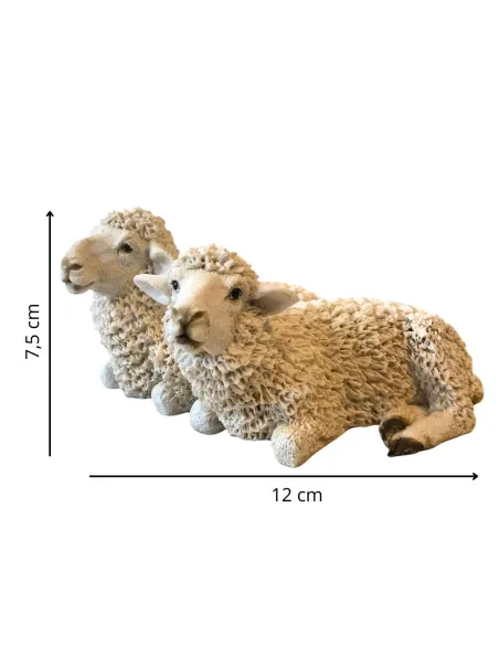 Coppia di pecore in resina per statue da 20 cm