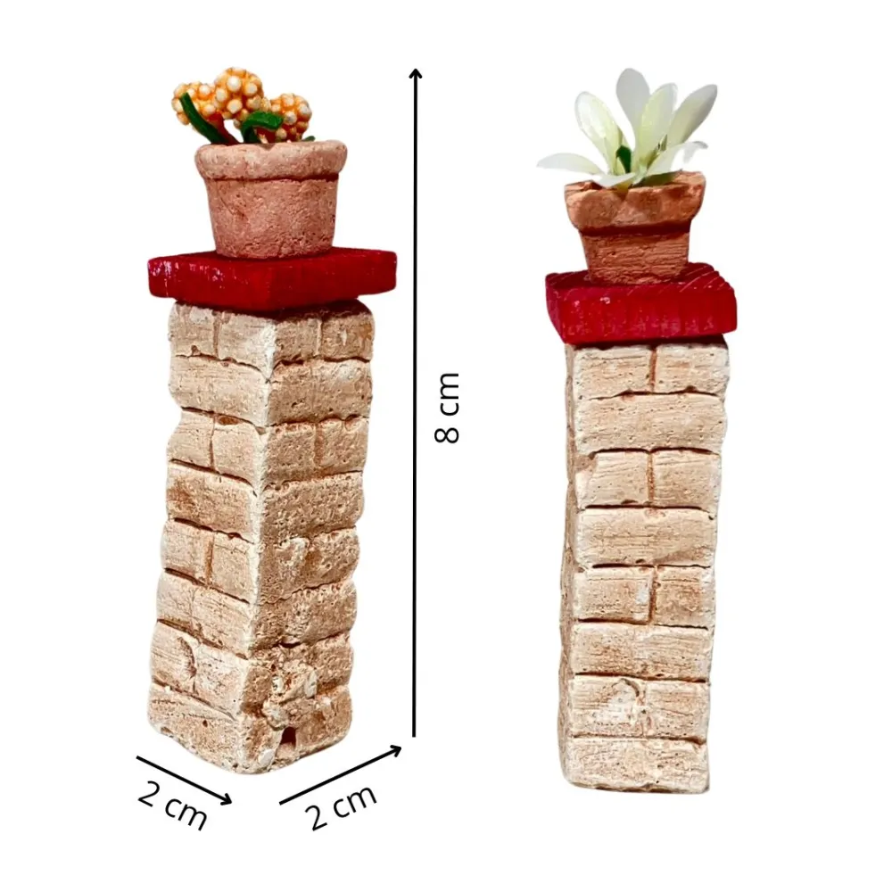 Set of Two Plaster Flower Columns for 8–10 cm Nativity Figures
