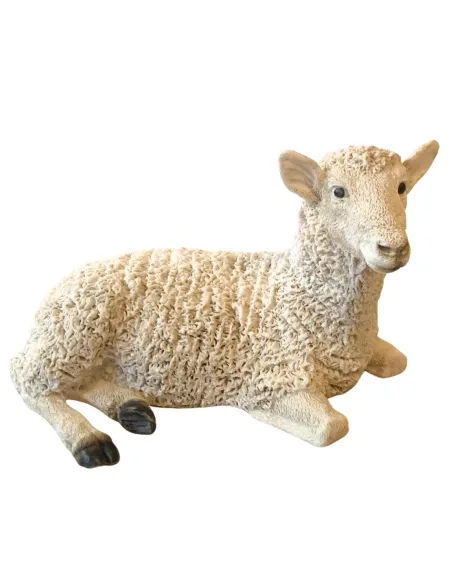 Right-Facing Lying Resin Sheep for 20 cm Nativity Figures
