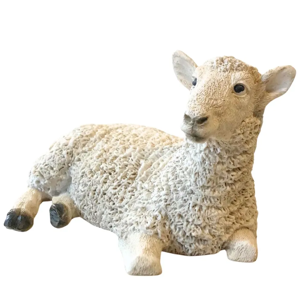 Right-Facing Lying Resin Sheep for 20 cm Nativity Figures