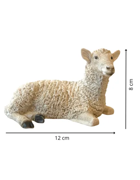Right-Facing Lying Resin Sheep for 20 cm Nativity Figures