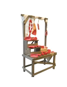 Bancarella in legno con carne per statue da 25-30 cm