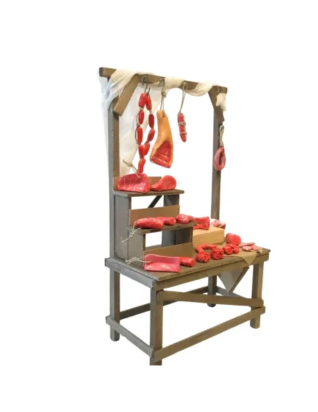 Bancarella in legno con carne per statue da 25-30 cm