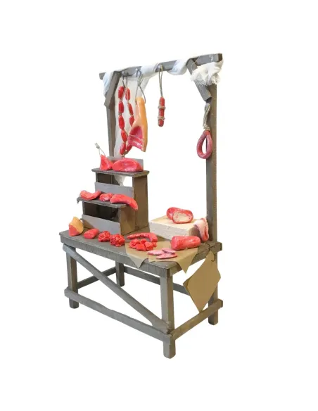 Bancarella in legno con carne per statue da 25-30 cm