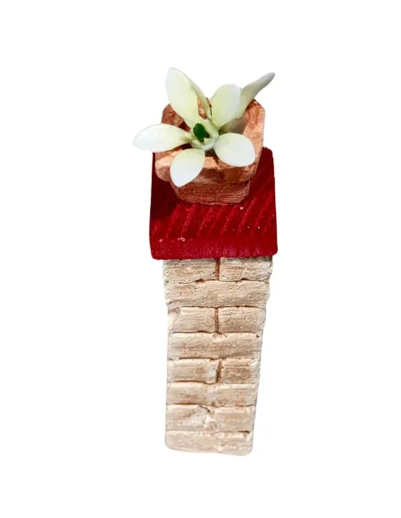 Set 2 colonne con fiori in gesso per statue da 8-10 cm